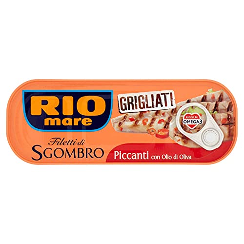 Rio Mare - Filetti Di Sgombro Grigliati Piccanti Con Olio Di Oliva, Ricchi Di Omega 3, 1 Lattina Da 120G
