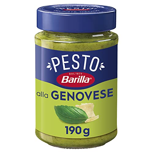 Barilla Pesto Alla Genovese Con Basilico Fresco Italiano E Parmigiano Reggiano Dop, Senza Glutine, Sugo Pronto Per Pasta, 190 G