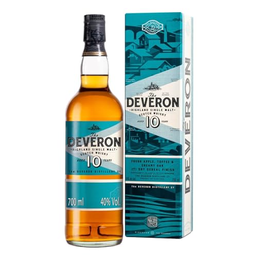 The Deveron 10 Anni Highland Scotch Single Malt Whisky In Confezione Regalo, Note Di Mela, Toffee E Rovere Cremoso, Affinato In Botti Di Rovere, Vol.