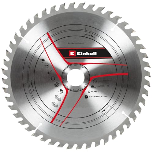 Einhell - Lama Per Sega Circolare Originale, 254 X 30 (Accessori Per Sega, Ø 254 Mm, Attacco 30 Mm, 48 Denti, Larghezza Di Taglio 3,2 Mm, Per Troncatr