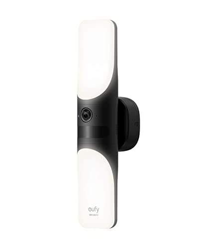 Eufy Security Wired Wall Light Cam S100, Telecamera Parete Esterni, Telecam. 2K Luce 1200 Lumen, Visione Notte Colori, Luce Attivata Da Movimento, Ril