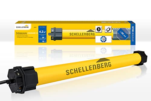 Schellenberg 20610 Maxi Standard 10 Nm, Motore, Fino A 4,2 M² Di Superficie Per Tapparelle, Set Con Supporto A Parete, Albero Tubolare In Acciaio 60 M