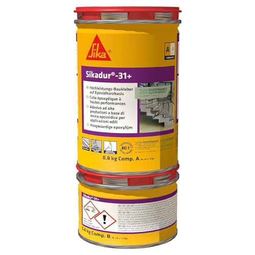 Sika - Sikadur 31+ (Ab), Grigio Calcestruzzo - Adesivo Epossidico - Incollaggio Strutturale - Ripristino Calcetruzzo - Latta Metallica 1,2Kg (A+B)