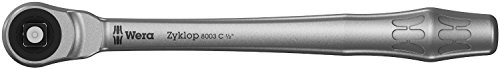 Wera, 8003 C Cricchetto Zyklop Metal Con Passante Quadro Con Attaco Da 1/2", 1/2 Pollice X 281 Mm