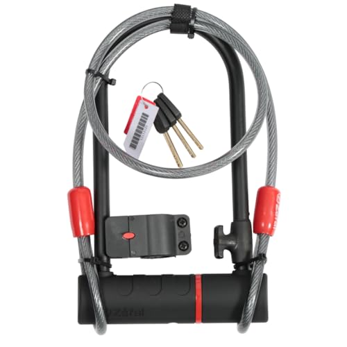 Zéfal K-Traz U17 - Lucchetto In Acciaio Pesante A Forma Di U Per Bicicletta + Cavo Da 120 Cm - Lucchetto A Forma Di U Per Biciclette, Biciclette Elett