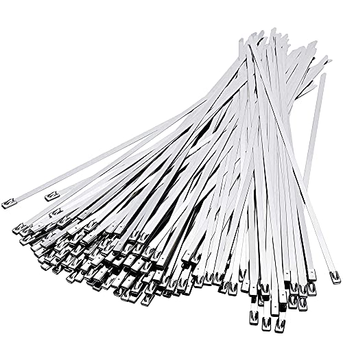 Deecam Fascette Metalliche 100 Pezzi, 300Mm×4,6Mm Fascette In Acciaio Inox, Fascette Acciaio Inox Adatto Per Avvolgimenti Di Scarico, Fasci Di Cavi, M