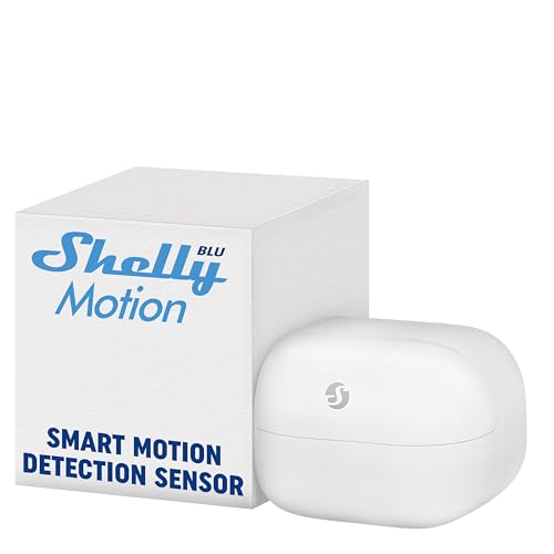Shelly Blu Motion, Sensore Di Movimento Bluetooth E Lux, Non Necessita Di Hub, Compatibile Con Alexa E Google, App Ios Android, Portata Fino A 9 Metri