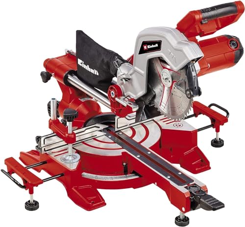 Einhell 4300380 Drag Crosscut And Miter Saw Tc-Sm 216 (1600 W, Turntable With Quick-Adjust Facility & Locking Positions, L+R Supports, Spindle Lock, I
