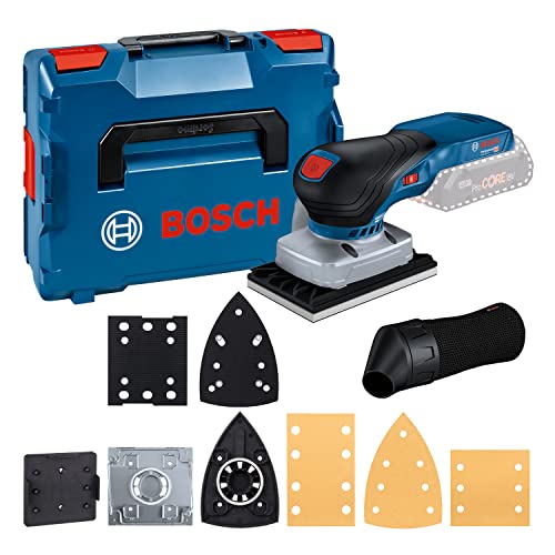 Bosch Professional 18V System Levigatrice Orbitale A Batteria Gss 18V-13 (Motore Brushless, Incl. Sacco Raccoglipolvere, 3 Piastre, 3 Fogli Abrasivi,