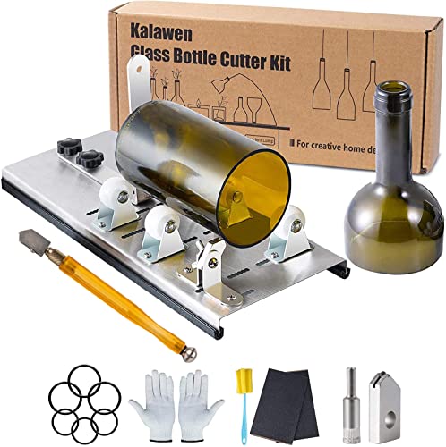 Kalawen Tagliavetro Bottiglie Professionale, Taglierina Per Bottiglia Di Vetro Di Vino Birra, Diamante Taglierino Vetro Bottiglia Acciaio Inossidabile