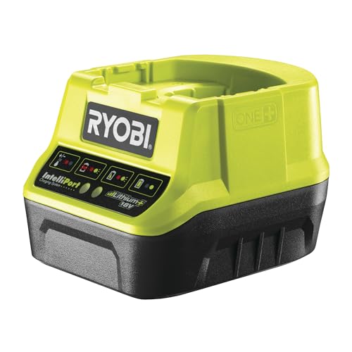 Ryobi Rc18-120 Caricabatterie 18V, Veloce E Compatto, Ricarica Una Batteria Da 2.0Ah In 1 Ora, Con Indicatore A Led Dello Stato Di Carica