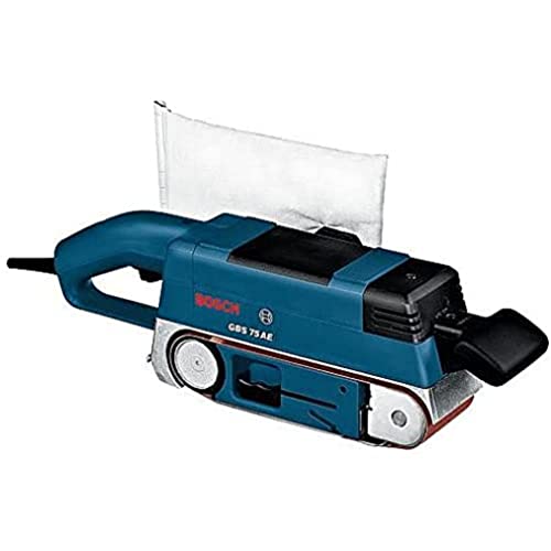 Bosch Professional Levigatrice A Nastro Gbs 75 Ae, 750W, Velocità Nastro : 200-330 M/Min, Superficie Levigatrice, Larghezza: 75 Mm, Con Set Di Accesso