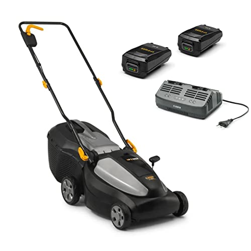 Alpina Rasaerba A Batteria Al1 3820 Li Kit, Larghezza Taglio 38 Cm, Batteria Da 20 V (2 X 4 Ah), 550 W, Fino A 350 M², Batteria E Caricabatteria Inclu