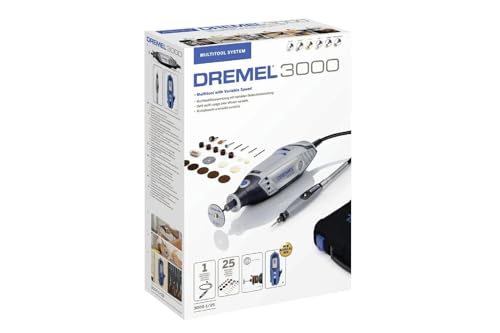 Dremel 3000 Multiutensile 130W, Set Di 1 Accessorio, 25 Accessori, Velocità Variabile 10.000-33.000 Giri/Min Per Taglio, 3,2 Mm, Molatura, Incisione,