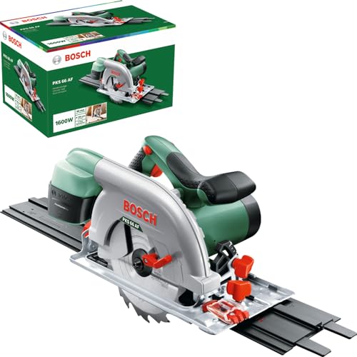 Bosch Home And Garden Pks 66 Af Sega Circolare, Lama, Binario Di Guida, Confezione In Cartone, 1600 Watt, Verde, 46 X 34 28.5 Cm, 5.4 Kg