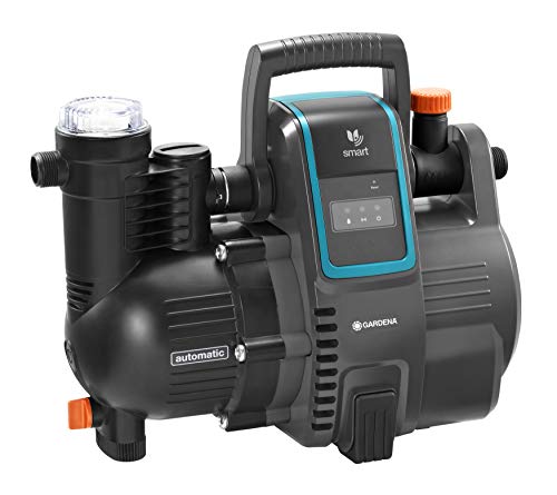 Gardena Smart Pressure Pump: Pompa Elettrica A Pressione Comandabile Da App/Tablet, 5000 L/H, Con Prefiltro, Autoadescamento Max. 8 M (19080-20)