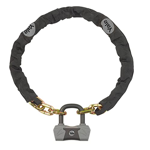 Yale Catena Per Bicicletta O Moto Ycl3/10/180/1 Catena Rinforzata In Titanio E Traversa Resistente, 4 Chiavi Di Cui 1 Con Micro -Luce, Massima Resiste