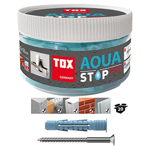 Tox Aqua Stop Pro, Ancoraggio Sigillante Multiuso 8/50 Per Fissaggi Su Pareti E Pavimenti Piastrellati, In Plastica Speciale Hdpe, Con Vite 6X70 Mm, 0