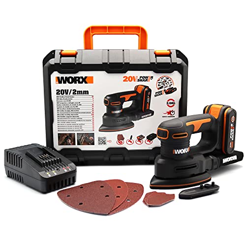 Worx Wx822 Levigatrice Di Finitura 20V Con 1 Battteria Da 2.0Ah