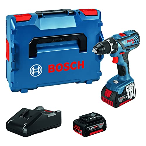 Bosch Professional 18V System Trapano-Avvitatore A Batteria Gsr 18V-28 (Incl. 2 Batterie Da 4,0 Ah, Caricabatteria Gal 18V-40, L-Boxx)