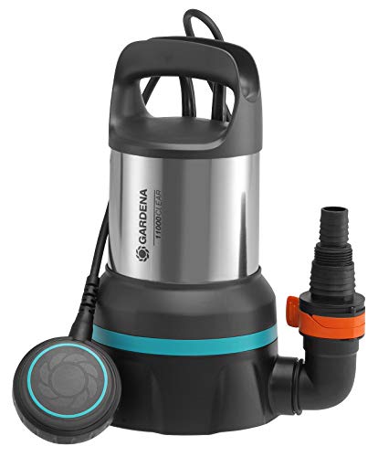 Gardena Pompa Sommersa Acqua Pulita 11000: Pompa Acqua Pulita Di Portata 11000 L/H, Interruttore Flottante Con Funz. Continuo, Aspirazione Piatta A 2