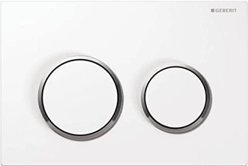 Geberit-Piastra Di Azionamento Wc Con Piastra Di Azionamento Omega 20, Colore: Bianco E Cromato Lucido