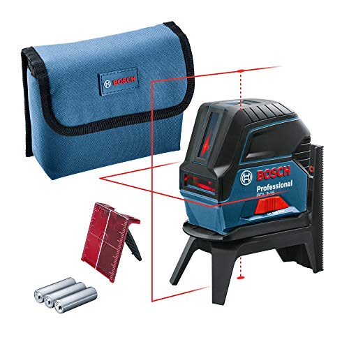 Bosch Professional Livella Laser Multifunzione Gcl 2-15, Laser Rosso, Da Interno, Con Punti A Piombo, Raggio D’Azione: 15 M, 3 Pile Aa, Supporto Ruota