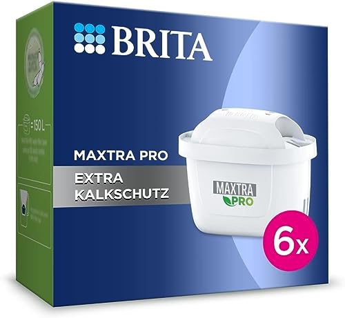 Brita Maxtra Pro - Cartuccia Per Filtro Dell'Acqua Extra Anticalcare, Confezione Da 6 Pezzi, Ricambio Originale Brita Per Protezione E Riduzione Di Ca