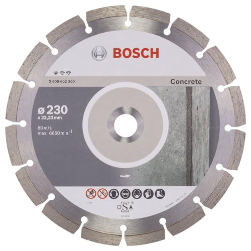 Bosch Accessories 1X Disco Diamantato Standard For Concrete, Per Calcestruzzo, Calcestruzzo Poroso, Ø 230 X 22,23 2,3 10 Mm, Accessori Smeriglatrici A