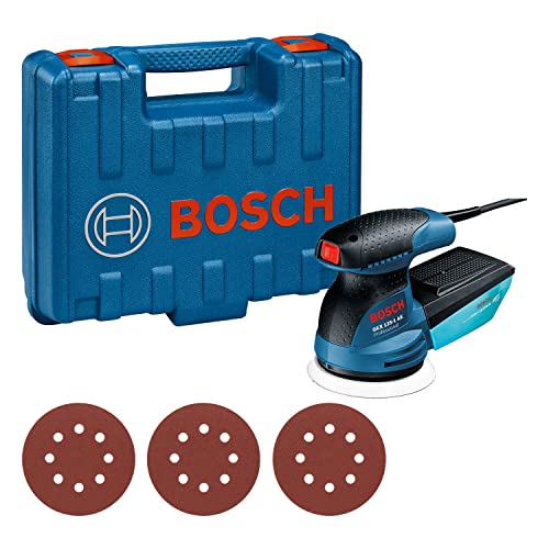 Bosch Professional Gex 125-1 Ae Levigatrice Rotoorbitale (Platorello Da 125 Mm, 250 W, 3 Fogli Abrasivi, In Valigetta)