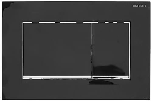 Geberit, Placca Di Comando Sigma30 115.883.Km.1, Per Risciacquo A 2 Quantità, Colore Nero, Cromo Lucido 115883Km1