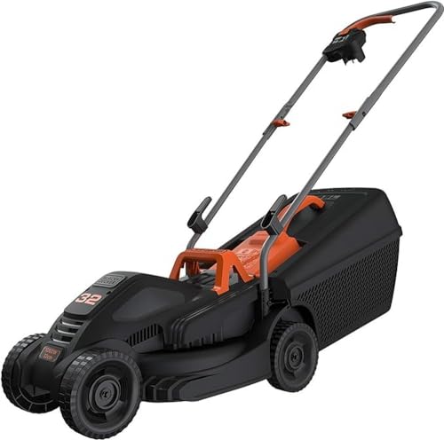Black+Decker ?Bemw351 Tagliaerba Elettrico Ampiezza Taglio 32 Cm, Capacità Di Raccolta 35 Litri, Nero Arancione