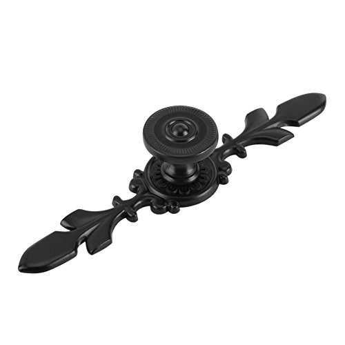 Fdit 4 Maniglie Lega Di Zinco In Stile Vintage Per Porte Piastra Per Mobili Cassetti Armadi Comò Con Vite Nero Home Decor 2Pcs