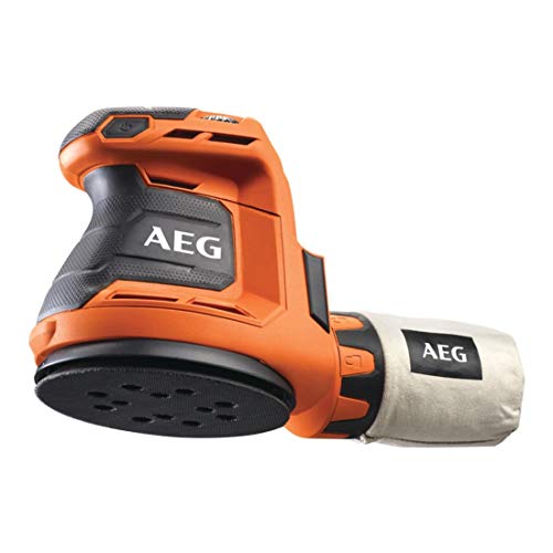Aeg Bex18-125-0 Levigatrice Rotorbitale A Batteria 18V, Batteria Non Inclusa, Velocità A Vuoto 7.000-11.000 Giri/Min, 2.4 Mm Di Diametro Orbita