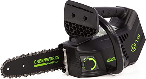 Greenworks Gd40Tcs Motosega A Batteria Con Impugnatura Superiore, Motore Brushless, Lunghezza Barra 25Cm, Velocità Catena 12M/S, 2,4Kg, Auto-Lubrifica