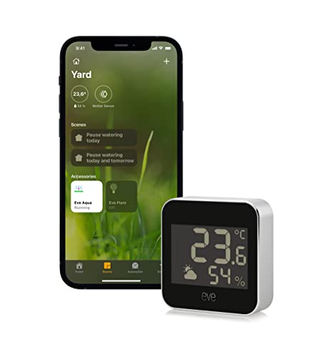 Eve Weather – Stazione Meteo Connessa Con Tecnologia Apple Homekit Per Monitorare Temperatura, Umidità E Pressione Barometrica, Tendenza Del Tempo, Im