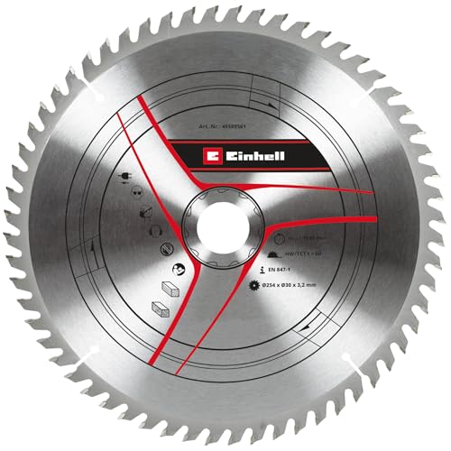Einhell - Lama Per Sega Circolare Originale, 254 X 30 (Accessori Per Sega, Ø 254 Mm, Attacco 30 Mm, 60 Denti, Larghezza Di Taglio 3,2 Mm, Per Troncatr