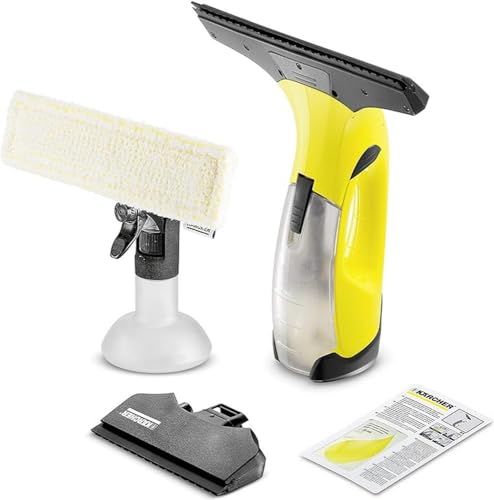 Lavavetri Aspiragocce Kärcher Wv 2 Plus N Per La Pulizia Di Vetri, Piastrelle, Cabine Doccia, Piani A Induzione, Serbatoio 100Ml, Resa Con Una Ricaric