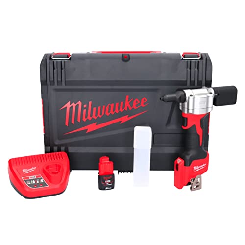 Milwaukee 4933464405 Rivettatrice Compatta 12V 1 Batteria 2,0Ah, Rosso