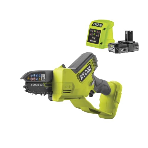 Ryobi - Pinzatrice A Mano 18 V One+ - Brushless, Guida 10 Cm, 6 M/S, Tenditrice Senza Attrezzi - Piccola Potatura, Collegamento Regolare E Domestica -