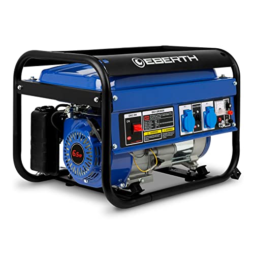 Eberth 3000Watt Generatore Di Corrente Con Motore A Benzina 4 Tempi, Raffreddato Ad Aria, 2X 230V, 1X 12V, Avviamento A Strappo, Regolatore Automatico
