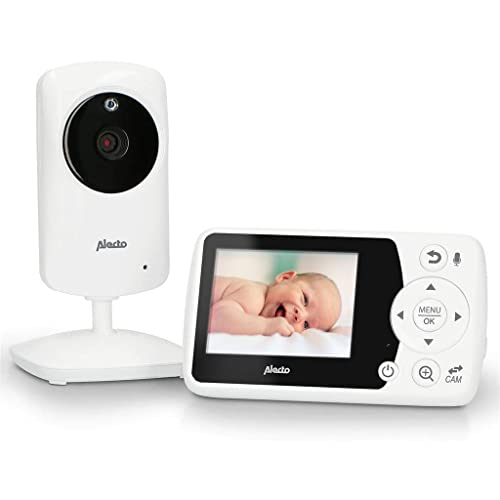 Alecto Dvm-64 - Videocamera Radio Baby Monitor (100% Senza Interferenze E Private) Con Videocamera Orientabile, Visione Notturna, Funzione Interfono,