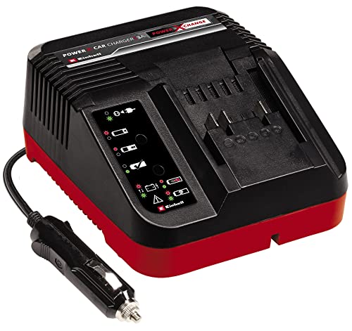 Originale Einhell Caricabatteria Power X-Car Charger 3A Power X-Change (Ioni Di Litio, 18 V, Spina 12 V, Controllo Batteria E Gestione Caricamento Int