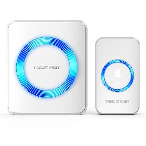 Campanello Senza Fili, Tecknet Campanello Wireless Impermeabile Da Esterno, Portata 400M, 60 Melodie Con 5 Livelli Di Volume (1X Trasmettitore E 1X Ri