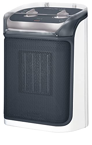 Rowenta So9281 Mini Excel Aqua, Termoventilatore, Due Velocità, Silenziosità 50 Dba, Design Compatto, Grigio/Bianco