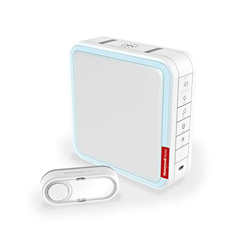 Honeywell Home Dc917S Campanello Portatile Senza Fili Con Amplificatore Di Campo, Melodie Personalizzabili E Pulsante, Bianco