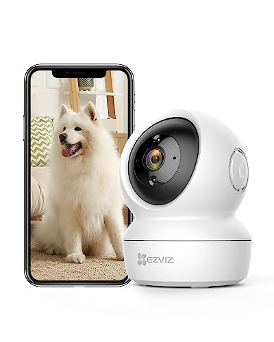 Ezviz C6N Telecamera Wi-Fi Interno 1080P Videocamera Sorveglianza Interno Pan/Tilt/Zoom Compatibile Con Alexa, Rotazione A 360°, Visione Notturna, Tra