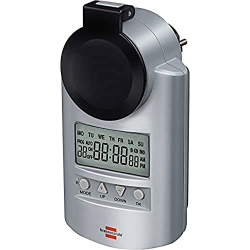 Brennenstuhl 4007123192021 1507490-Timer Digitale Settimanale 23H/59 Min 3680W Ip44 Conto Alla Rovescia, Set Di 2 Pezzi