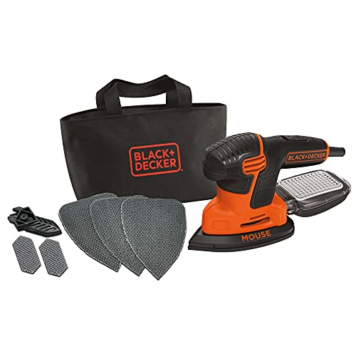 Black+Decker Levigatrice Mouse 120W: Velocità 14.000 Giri/Min (28.000 Oscill./Min) - Diametro Orbite 2.0Mm - Grado Di Eccentricità 1.0Mm - Dimensioni