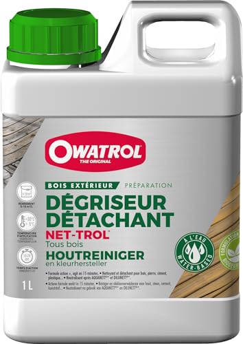 Owatrol 820 Net-Trol - Sgrassatore Neutralizzante In Gel, Per Tutti I Tipi Di Legno, 1 Litro, Colore: Trasparente
